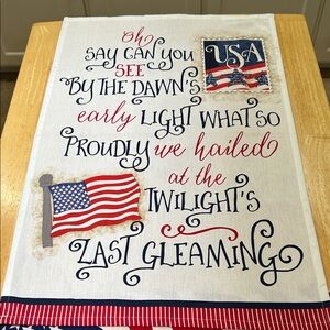 Patriotic Red White Blue USA Cotton Kitchen Towels